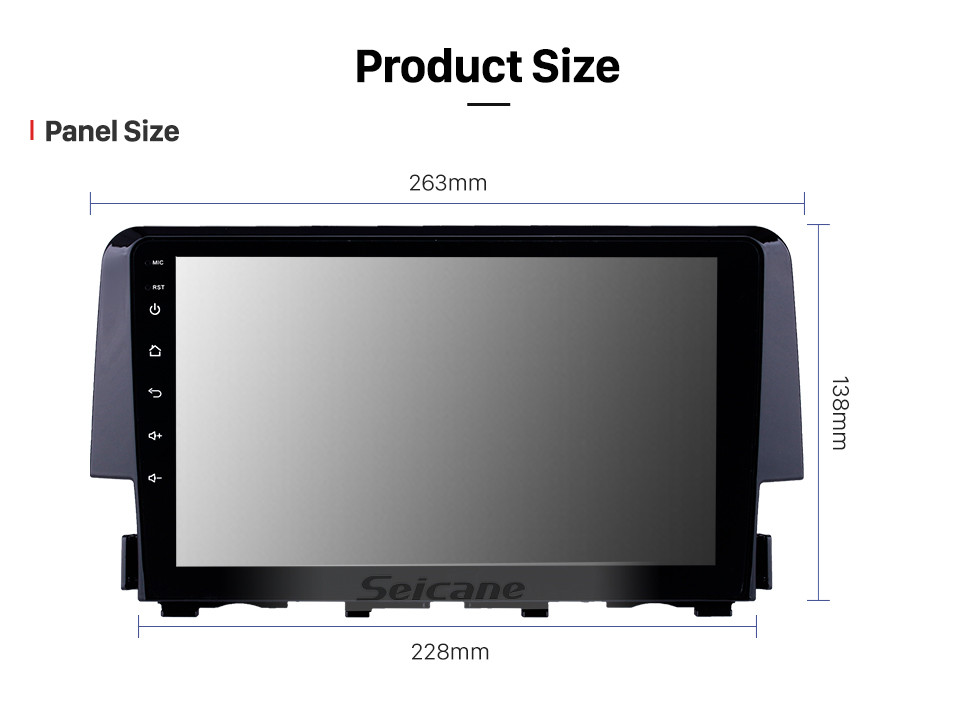 Seicane OEM 9 polegadas android 13.0 rádio para 2015 2016 honda civic bluetooth wifi hd touchscreen suporte de navegação gps carplay dvr obd câmera retrovisor