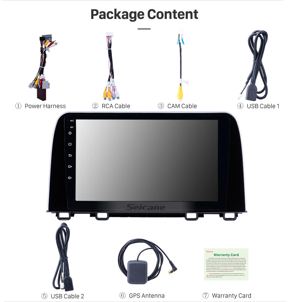 Seicane 2017 2018 Honda CRV 9 Zoll Android 10.0 HD Touchscreen Bluetooth GPS Navigation Radio USB AUX Unterstützung Carplay 3G WIFI Spiegel Link Rückfahrkamera OBD2 Seicane 2017 2018 Honda CRV 9 Zoll Android 10.0 HD Touchscreen Bluetooth GPS Navigation Radio USB AUX Unterstützung Carplay 3G WIFI Spiegel Link Rückfahrkamera OBD2