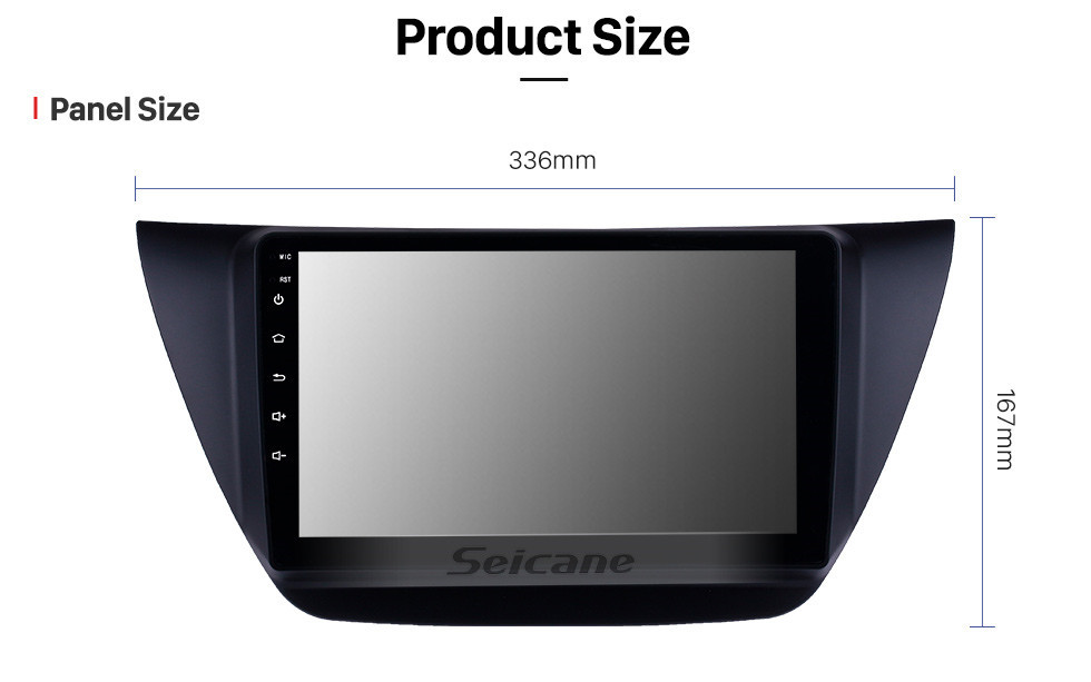 Seicane OEM 9 pulgadas Android 13.0 Radio para 2006-2010 MITSUBISHI LANCER IX Bluetooth Wifi HD Pantalla táctil Navegación GPS AUX Soporte USB Carplay Cámara de respaldo DVR