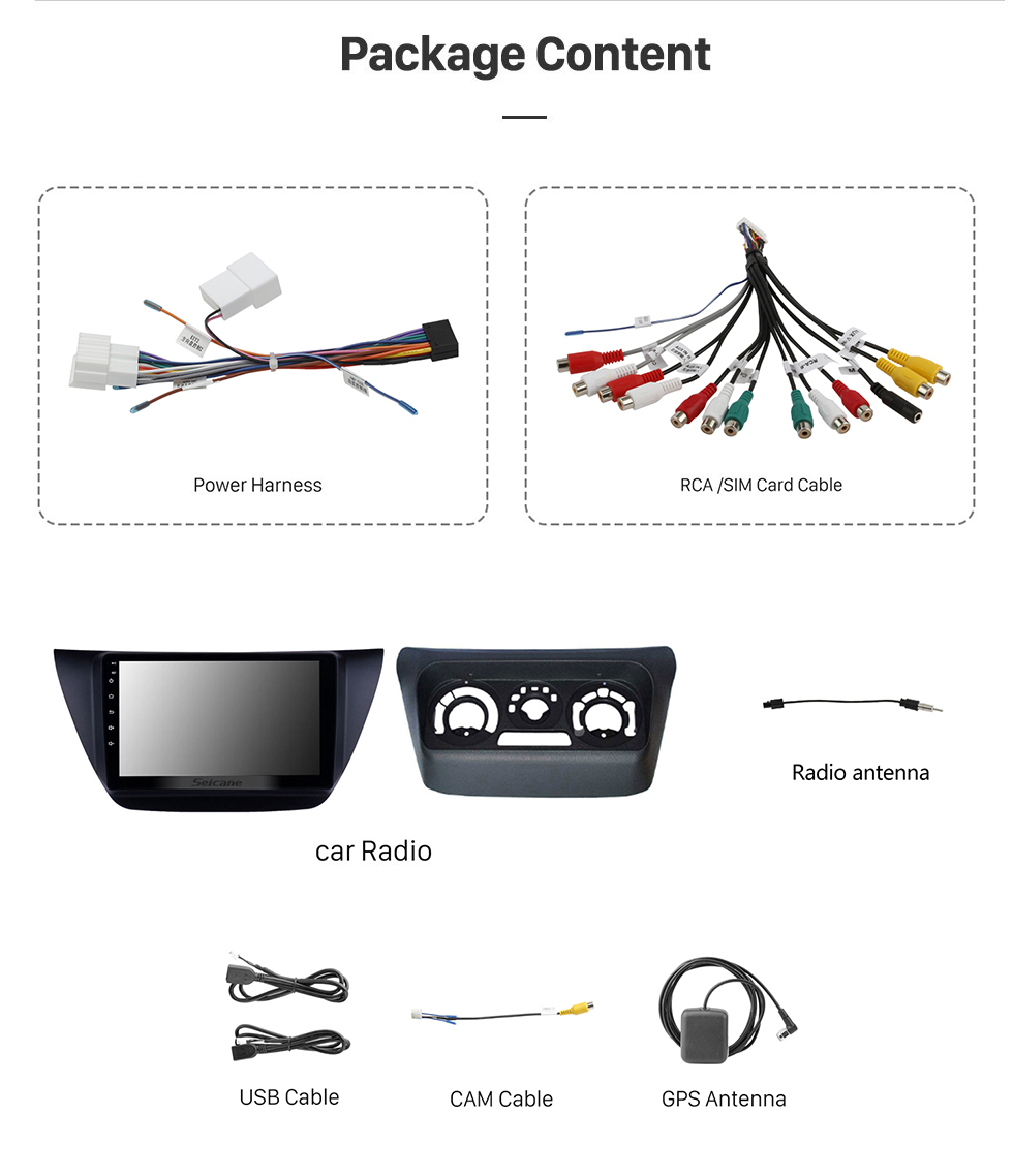 Seicane OEM 9 inch Android 13.0 Radio for 2006-2010 MITSUBISHI LANCER IX Bluetooth Wifi HD Touchscreen GPS Navigation Carplay