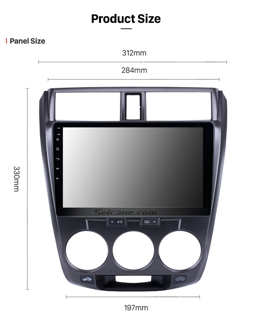 Seicane 2006-2013 Honda CITY HD 1024 * 600 Écran tactile Android 10.0 Autoradio stéréo avec navigation GPS Bluetooth USB WIFI OBD2 1080P Caméra de recul Lien miroir