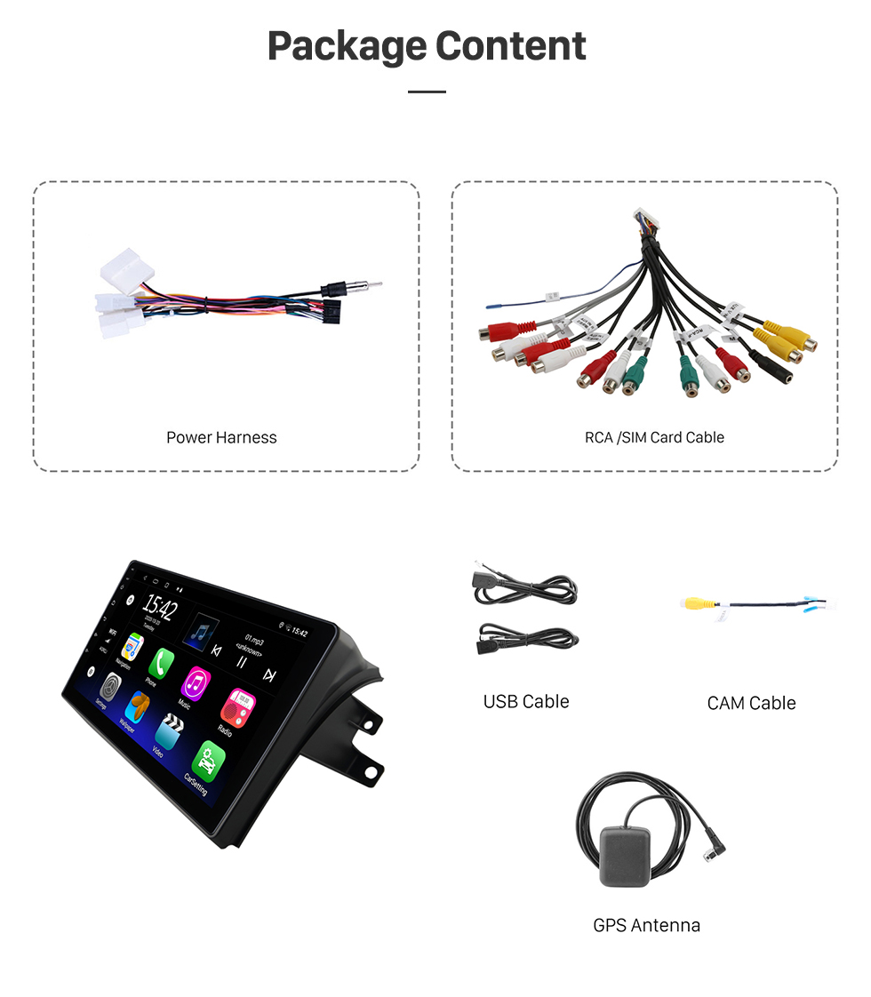 Seicane 8 polegada 2004-2010 Toyota Sienna Android 13.0 Navegação GPS Rádio Bluetooth Música HD Touchscreen suporte Digital TV Carplay Controle de Volante