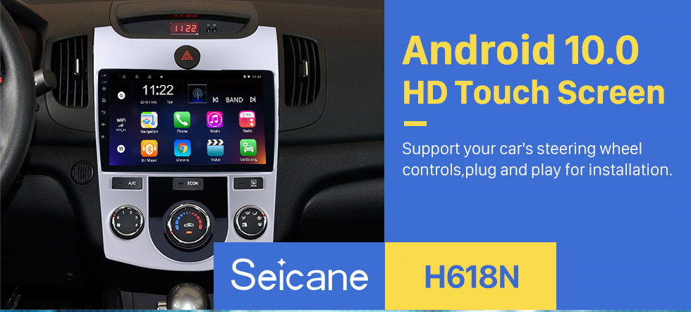 Seicane 9 pouces HD écran tactile Android 8.1 Radio GPS Navi pour 2008-2012 KIA Forte (MT) avec lien de musique Bluetooth WIFI USB 1080P Video Mirror Link Seicane 9 pouces HD écran tactile Android 8.1 Radio GPS Navi pour 2008-2012 KIA Forte (MT) avec lien de musique Bluetooth WIFI USB 1080P Video Mirror Link