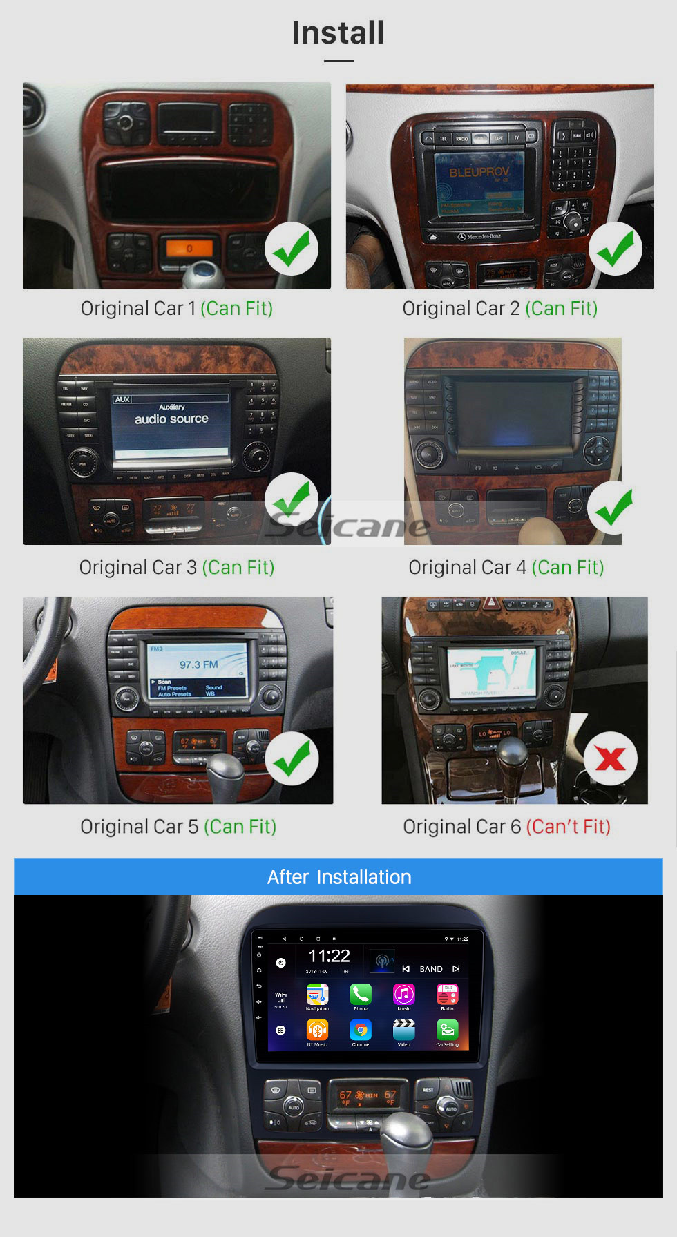 Seicane 10,1 Zoll Android 12.0 für 2018 HYUNDA ENCINO Stereo-GPS-Navigationssystem mit Bluetooth-Touchscreen-Unterstützung Rückfahrkamera