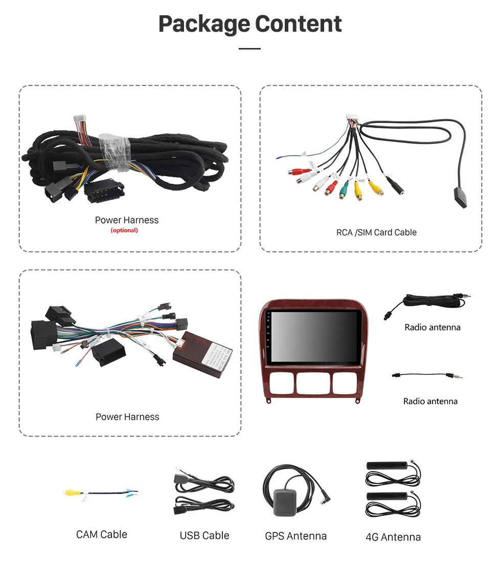 Seicane Android 12.0 HD Pantalla táctil de 9 pulgadas para 1998-2005 Mercedes Benz Clase S W220 S280 S320 S350 S400 S430 S500 Radio Sistema de navegación GPS con Bluetooth Carplay