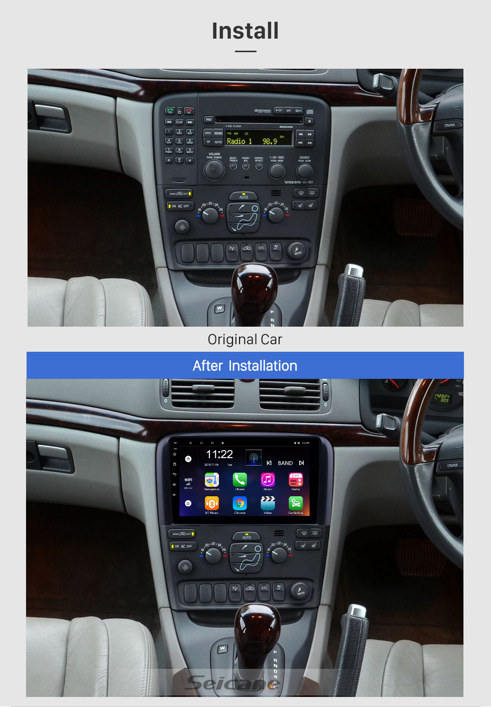 Seicane OEM 9 inch Android 10.0 Radio for 2004-2006 Volvo S80 Bluetooth Wifi HD Touchscreen GPS Navigation USB AUX support Carplay DVR OBD Digital TV Seicane OEM 9 inch Android 10.0 Radio for 2004-2006 Volvo S80 Bluetooth Wifi HD Touchscreen GPS Navigation USB AUX support Carplay DVR OBD Digital TV
