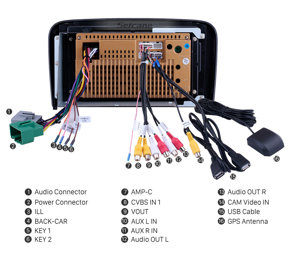 Seicane OEM 9 polegada Android 10.0 Rádio para 2004-2006 Volvo S80 Bluetooth Wi-fi HD Touchscreen GPS de Navegação AUX AUX apoio Carplay DVR OBD TV Digital