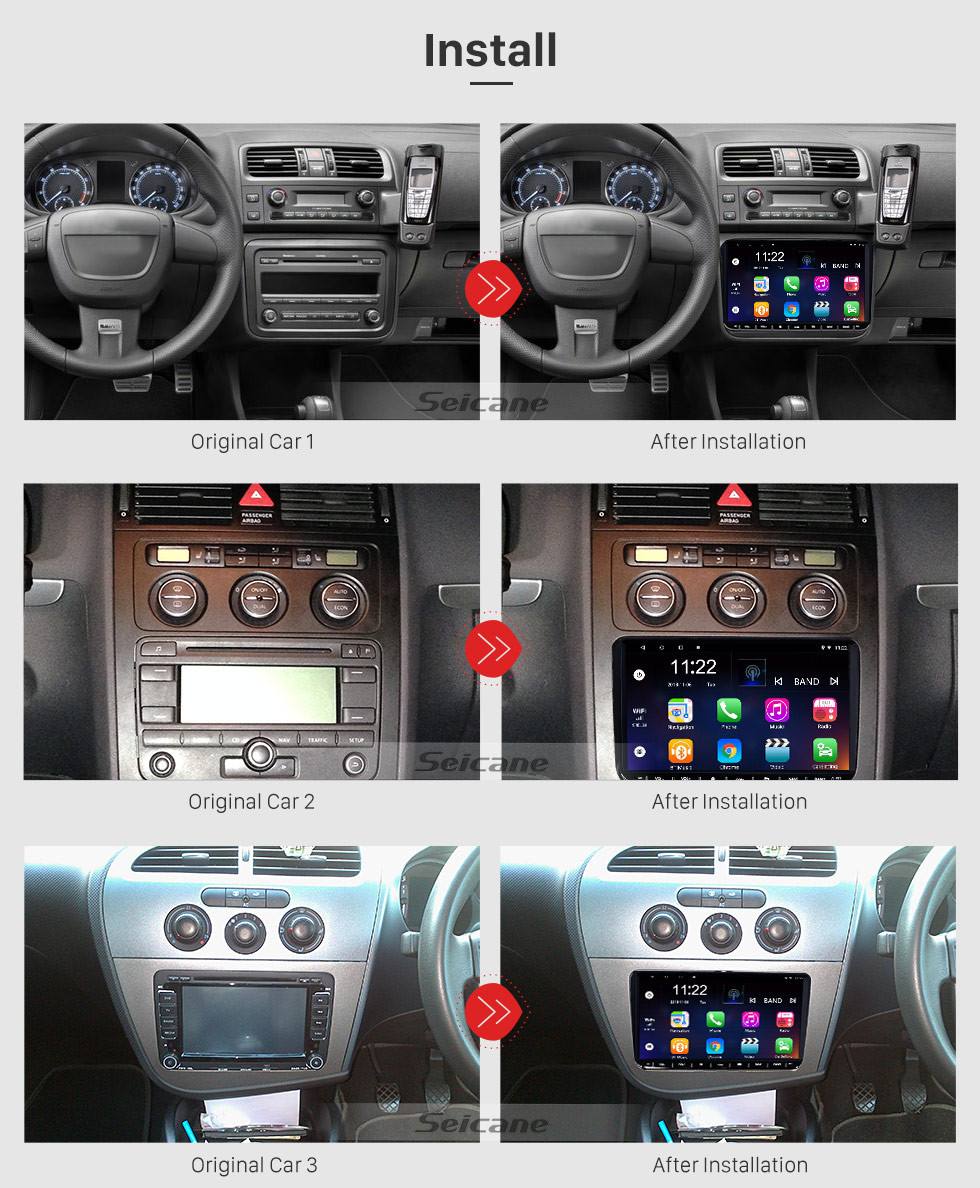 Seicane Android 10.0 9 polegada Touchscreen GPS de Navegação GPS para VW Volkswagen Passat Polo Golfe Skoda com suporte USB Bluetooth WIFI Carplay TV Digital