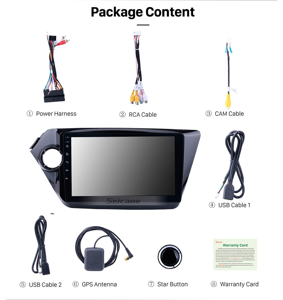 Seicane Android 13.0 2011 2012- 2014 2015 KIA K2 RIO HD Touchscreen Rádio Navegação GPS Estéreo com Bluetooth WIFI USB 1080P Vídeo TV Mirror Link Seicane Android 13.0 2011 2012- 2014 2015 KIA K2 RIO HD Touchscreen Rádio Navegação GPS Estéreo com Bluetooth WIFI USB 1080P Vídeo TV Mirror Link