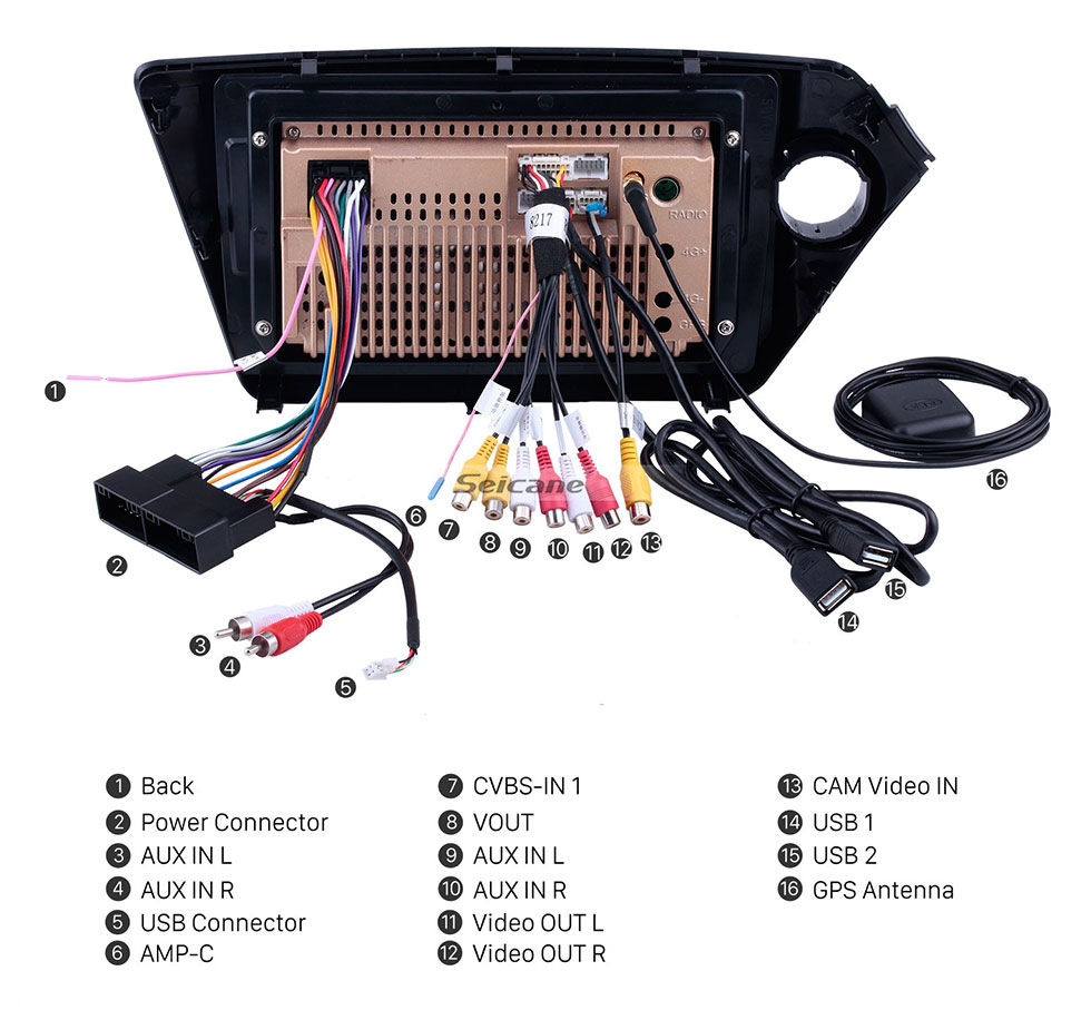 Seicane Android 10.0 2011 2012-2015 KIA K2 HD Touchscreen Rádio Navegação GPS Estéreo com Bluetooth WIFI USB 1080 P Vídeo TV Espelho Link