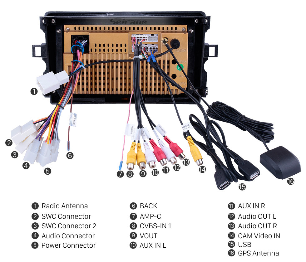 Seicane Android 10.0 Radio de navegación GPS de pantalla táctil de 9 pulgadas para 2011-2016 Toyota Verso con USB WIFI Bluetooth Música AUX compatible Carplay Digital TV SWC