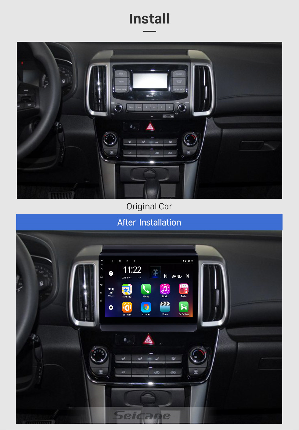Seicane Android 10.0 9 inch Touchscreen GPS Navigation Radio for 2018-2019 Hyundai ix35 with Bluetooth USB WIFI AUX support Rear camera Carplay SWC TPMS Seicane Android 10.0 9 inch Touchscreen GPS Navigation Radio for 2018-2019 Hyundai ix35 with Bluetooth USB WIFI AUX support Rear camera Carplay SWC TPMS