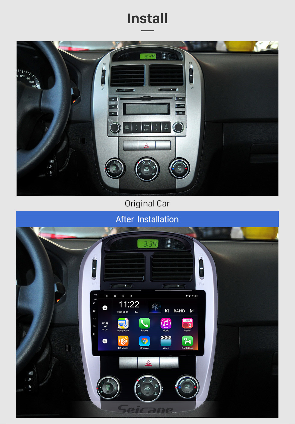 Seicane 2012-2016 Kia Cerato HD Touchscreen 9 inch Android 10.0 GPS Navigation Radio with Bluetooth AUX WIFI USB support DVR Carplay OBD Mirror Link TPMS Seicane 2012-2016 Kia Cerato HD Touchscreen 9 inch Android 10.0 GPS Navigation Radio with Bluetooth AUX WIFI USB support DVR Carplay OBD Mirror Link TPMS