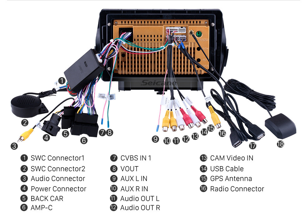 Seicane Android 10.0 9 pulgadas HD Pantalla táctil GPS Radio para 2013-2016 Ford Escape con Bluetooth USB WIFI AUX soporte Cámara de respaldo Carplay SWC