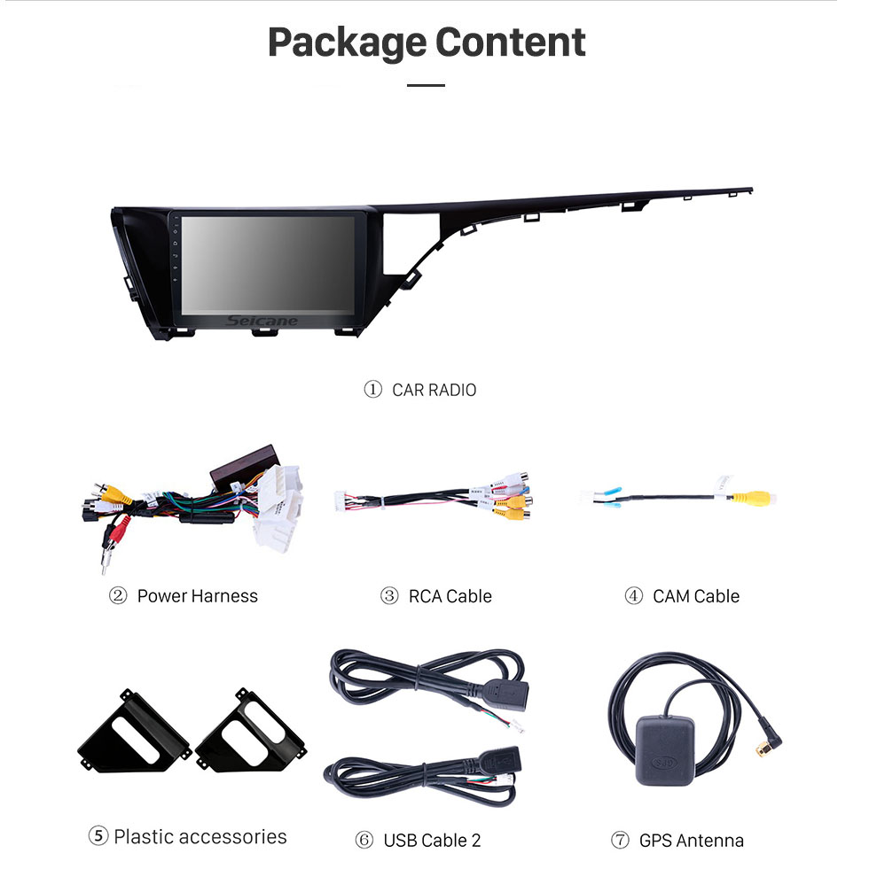 Seicane 10.1 pulgadas HD con pantalla táctil Android 10.0 GPS Radio para 2018-2019 Toyota Camry LHD con soporte Bluetooth AUX Control de volante Carplay Seicane 10.1 pulgadas HD con pantalla táctil Android 10.0 GPS Radio para 2018-2019 Toyota Camry LHD con soporte Bluetooth AUX Control de volante Carplay