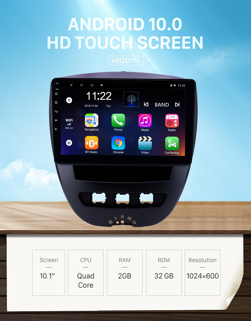Seicane 10.1 inch Android 10.0 2005-2014 Peugeot 107 GPS Navigation Radio with Bluetooth HD Touchscreen WIFI support TPMS DVR Carplay Rearview camera DAB+ Seicane 10.1 inch Android 10.0 2005-2014 Peugeot 107 GPS Navigation Radio with Bluetooth HD Touchscreen WIFI support TPMS DVR Carplay Rearview camera DAB+