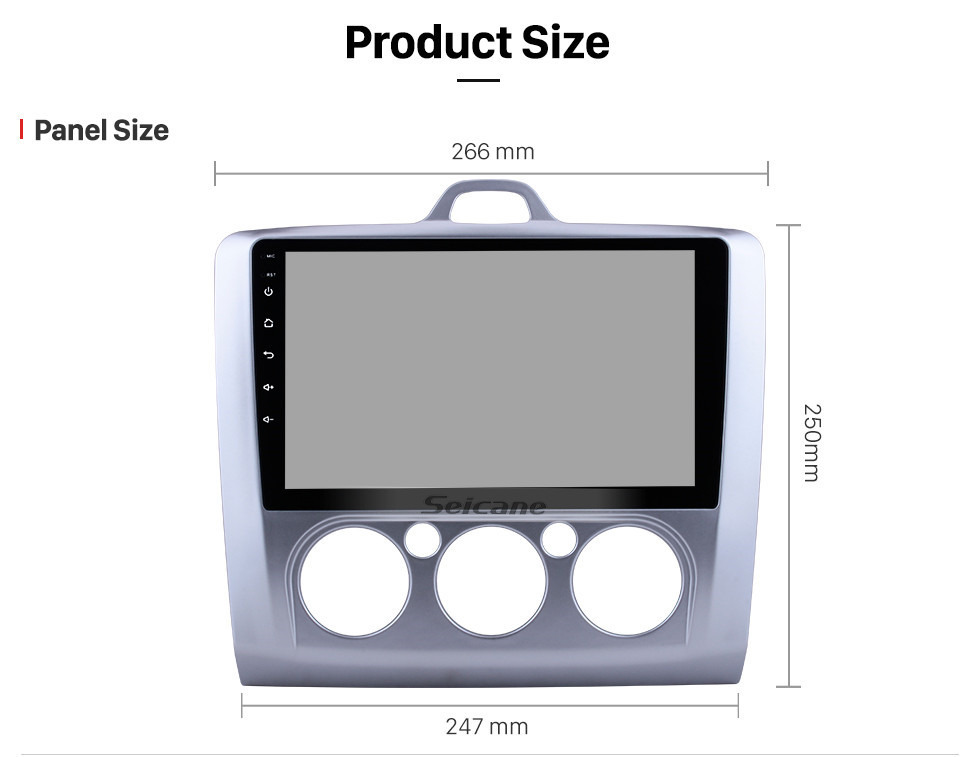 Seicane 9 pulgadas Android 13.0 para 2004 2005 2006-2011 Ford Focus Exi MT 2 3 Mk2 / Mk3 Manual AC Radio HD Pantalla táctil Navegación GPS con USB WIFI Soporte Bluetooth OBD2 Carplay
