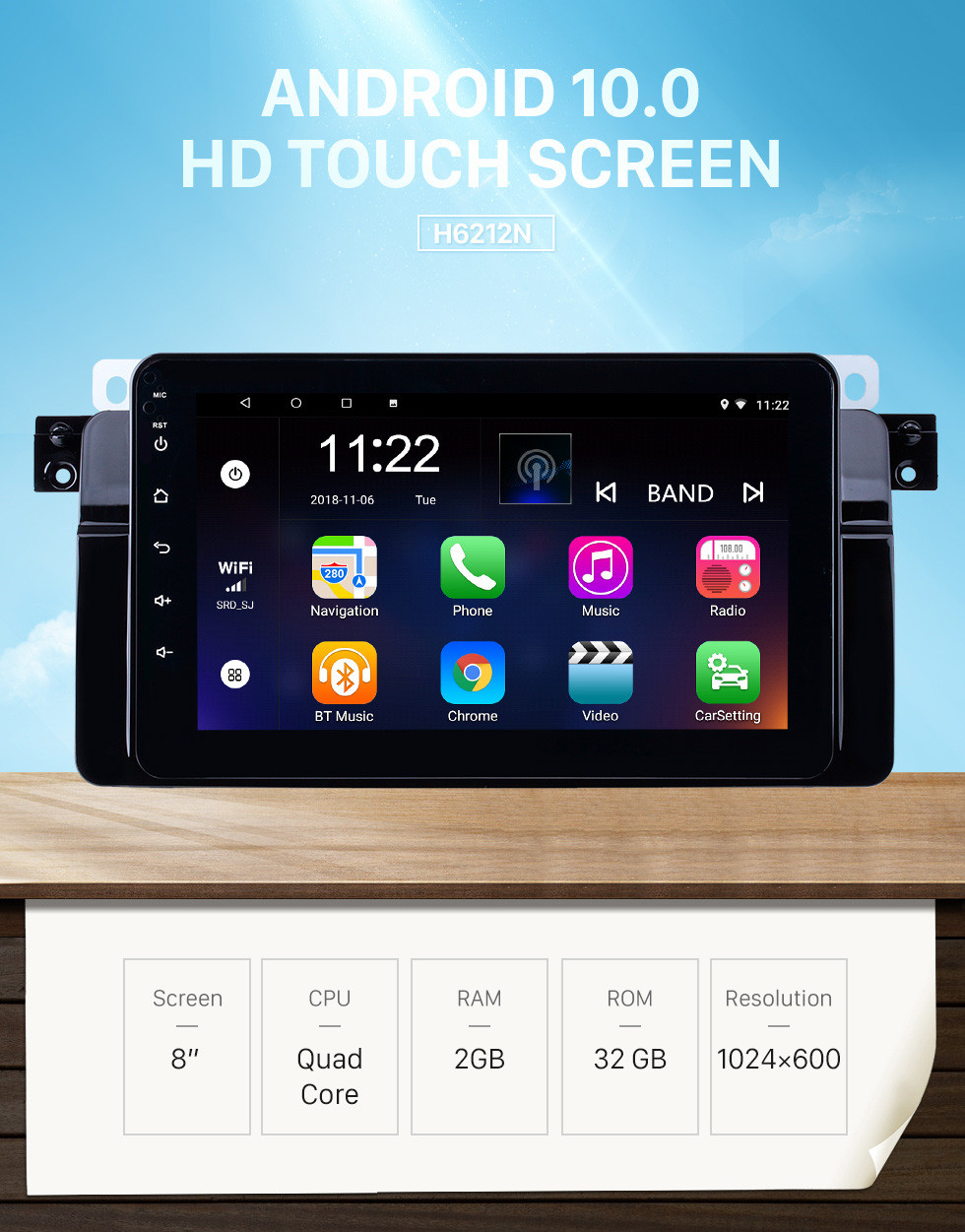 Seicane 8 pouces 2001-2004 MG ZT Android 10.0 Navigation GPS Radio Bluetooth Musique HD Écran tactile AUX support TV numérique Carplay Commande au volant Seicane 8 pouces 2001-2004 MG ZT Android 10.0 Navigation GPS Radio Bluetooth Musique HD Écran tactile AUX support TV numérique Carplay Commande au volant