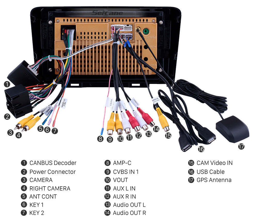 Seicane OEM 9 pulgadas Android 10.0 Radio para 2011-2016 Great Wall Haval H6 Bluetooth HD Pantalla táctil Navegación GPS Soporte USB AUX Carplay DVR OBD Cámara de visión trasera