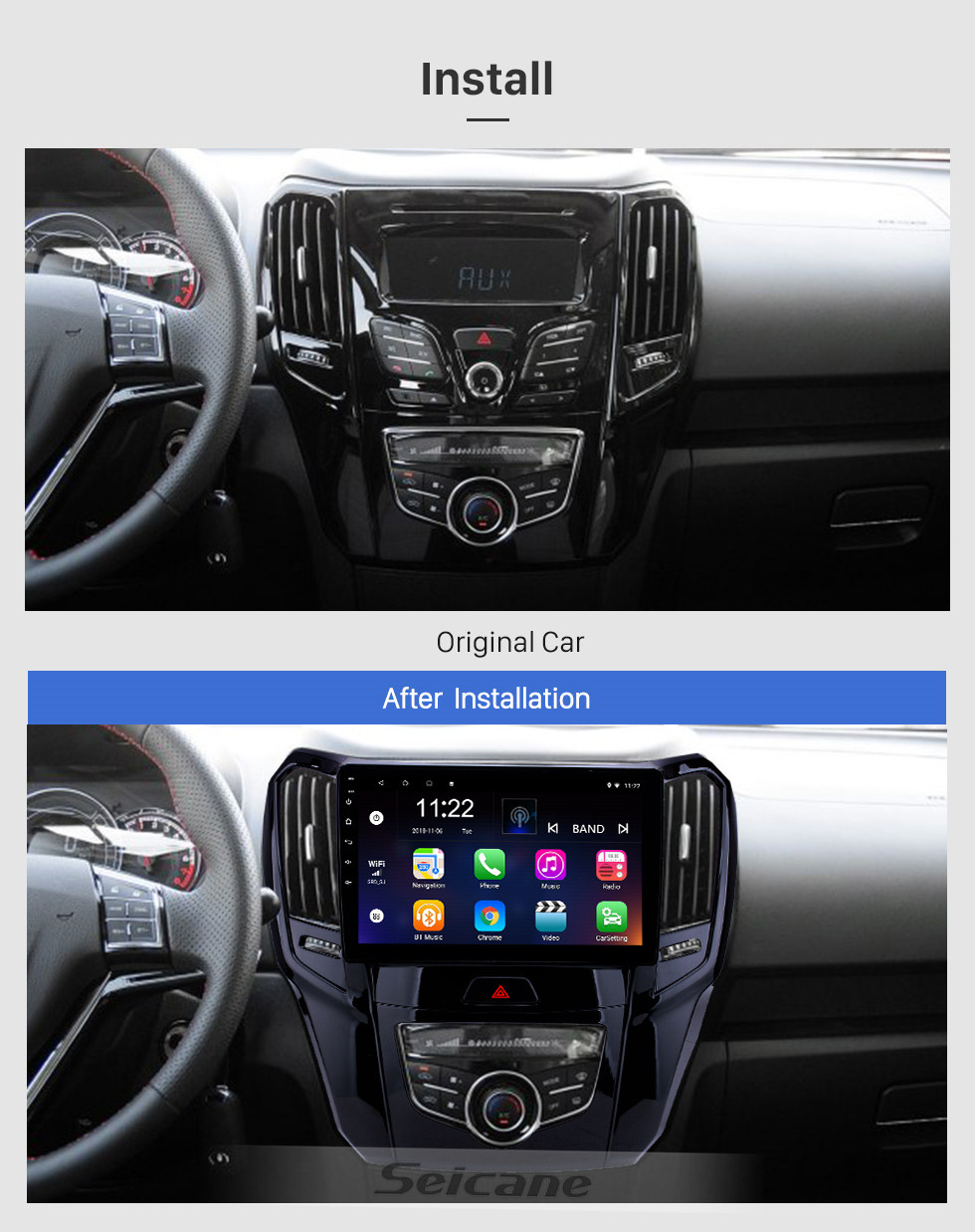 Seicane 10.1 polegada android 10.0 hd touchscreen gps rádio de navegação para 2014 2015 grande muralha m4 com bluetooth usb wi-fi apoio AUX Carplay TPMS Espelho link