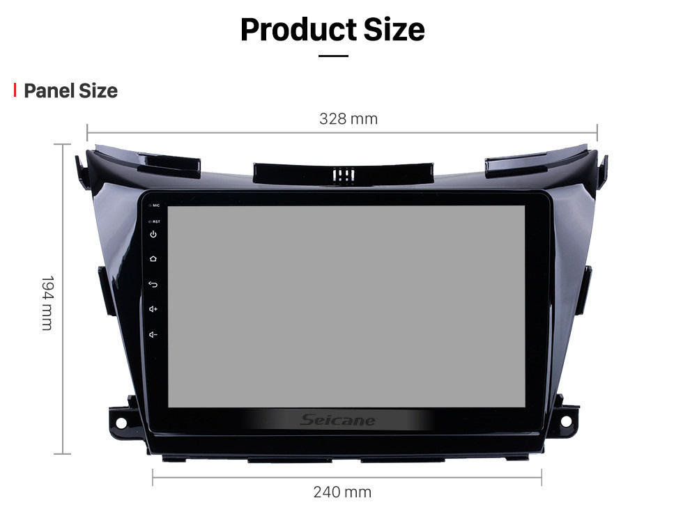 Seicane 10.1 pouces HD 1024 * 600 Écran Tactile 2015 2017 2017 Nissan Murano Android 8.1 Système de Navigation GPS Avec OBDII Caméra Arrière Contrôle Au Volant Contrôle USB 1080P 3G WiFi Lien Miroir Capacitif TPMS DVR Bluetooth