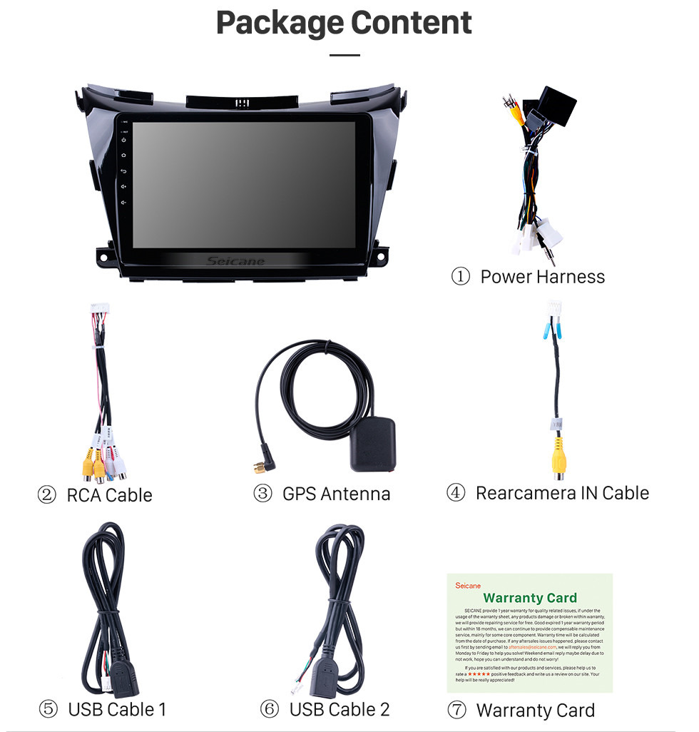 Seicane 10.1 polegada HD 1024 * 600 Ecrã Tátil 2015 2016 2017 Nissan Murano Android 8.1 Sistema de Navegação GPS Com OBDII Câmera Traseira AUX controle de volante USB 1080 P 3G WiFi Capacitivo Espelho Link TPMS DVR Bluetooth