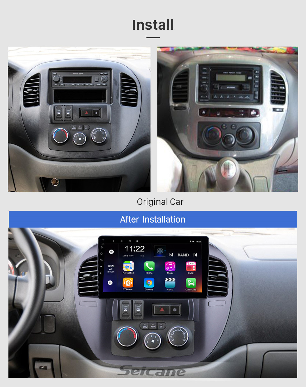 Seicane 10.1 polegada Android 10.0 GPS Rádio de Navegação para 2008-2014 Fxauto LZLingzhi com HD Touchscreen Bluetooth USB WIFI suporte AUX Carplay SWC TPMS