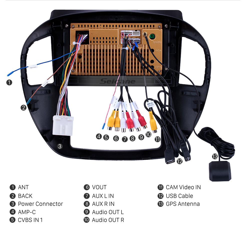 Seicane 10.1 pulgadas Android 10.0 Radio de navegación GPS para 2008-2014 Fxauto LZLingzhi con pantalla táctil HD Bluetooth USB WIFI AUX ayuda Carplay SWC TPMS