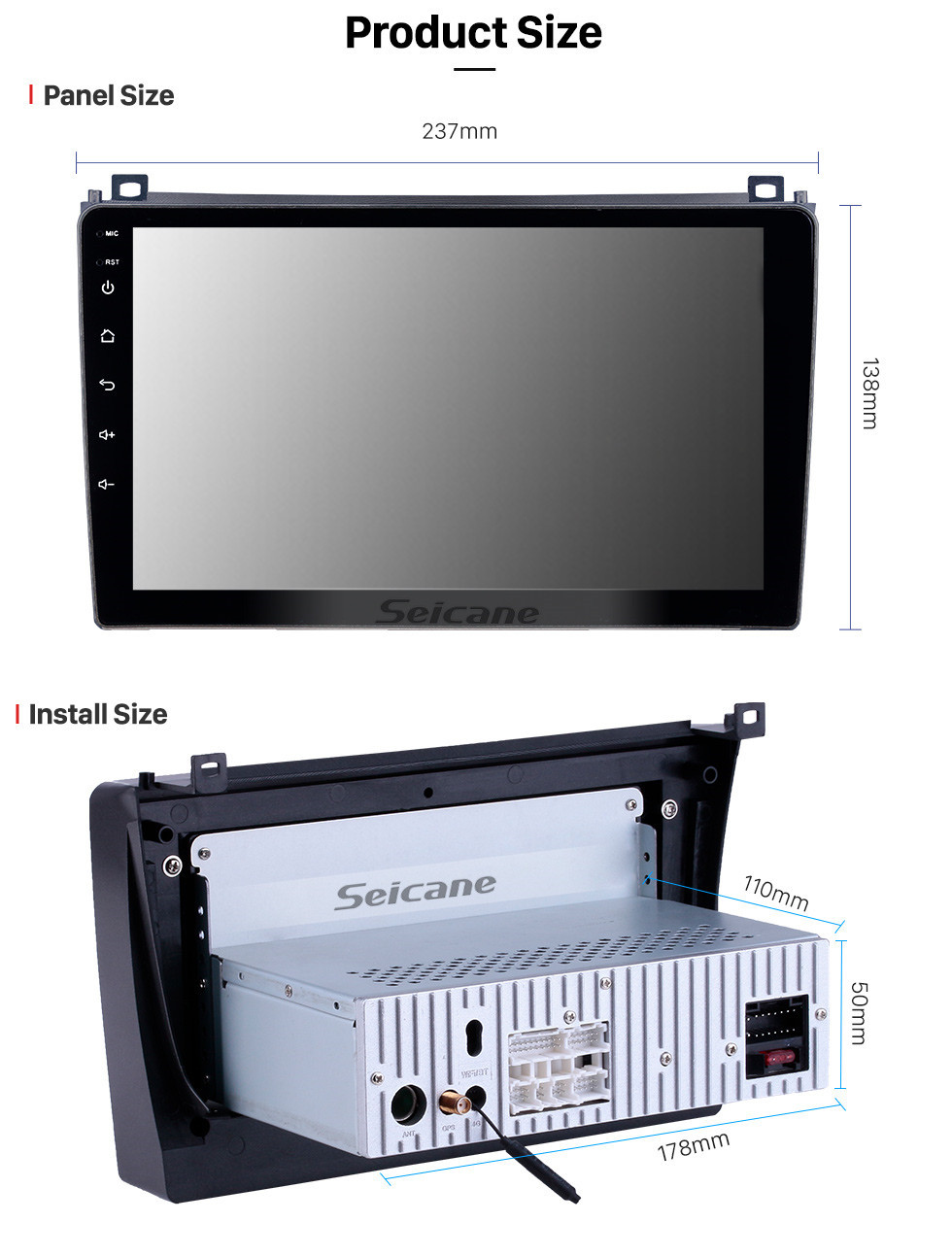 Seicane OEM 9 pulgadas Android 10.0 Radio para 2006-2010 Proton GenⅡ Bluetooth WIFI HD Pantalla táctil con soporte de navegación GPS Carplay DVR Cámara de visión trasera OBD