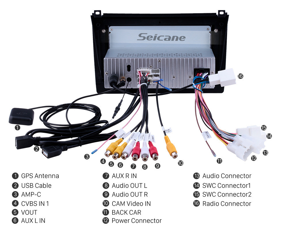 Seicane OEM 9 pouces Android 10.0 Radio pour 2006-2010 Proton GenⅡ Bluetooth WIFI HD à écran tactile Navigation GPS soutien Carplay DVR OBD caméra de recul