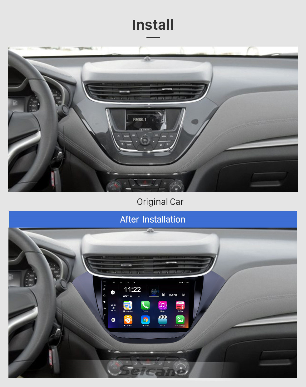 Seicane Android 10.0 9-дюймовый сенсорный GPS-навигатор на 2015-2016 гг. Chevy Chevrolet Malibu с поддержкой Bluetooth USB WIFI Carplay SWC Задняя камера