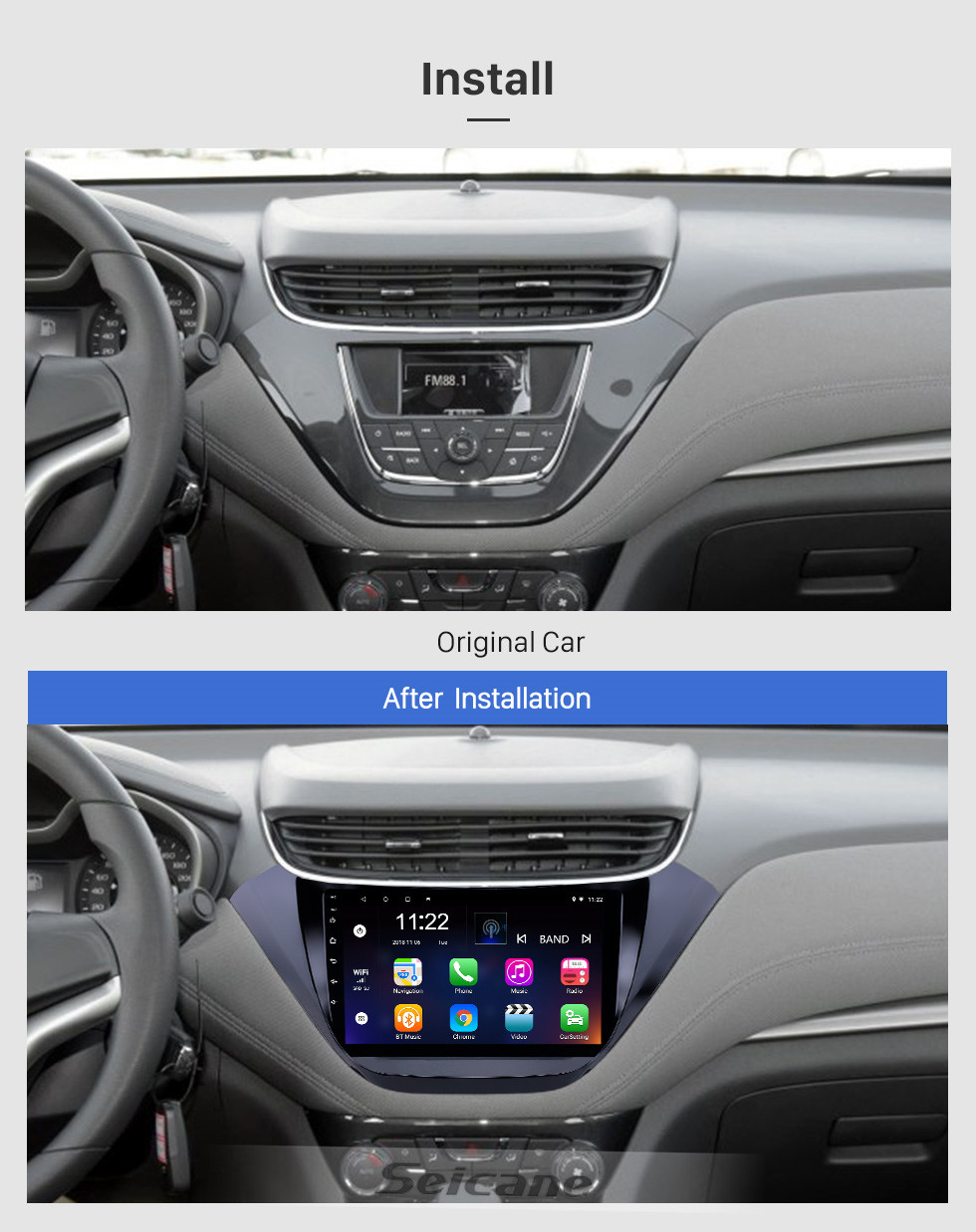 Seicane Android 10.0 9 polegada Touchscreen GPS de Navegação GPS para 2015-2016 chevy chevrolet malibu com bluetooth usb suporte wi-fi carplay swc câmera traseira