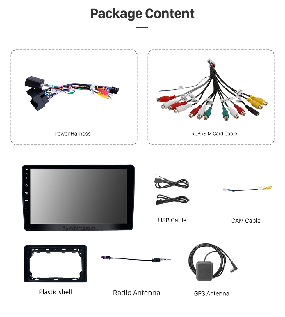 Seicane OEM 9 pulgadas Android 13.0 Radio para 2001-2008 Peugeot 307 Bluetooth HD Pantalla táctil Navegación GPS Soporte USB AUX Carplay DVR OBD Cámara de visión trasera