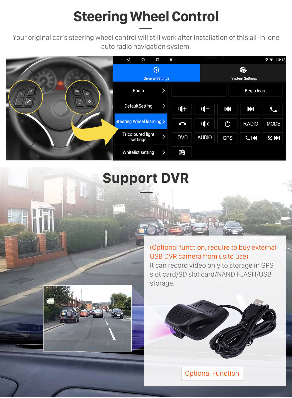 Seicane OEM 9-дюймовый Android 13.0 радио для 2001-2008 Peugeot 307 Bluetooth WIFI HD с сенсорным экраном GPS-навигация Поддержка Carplay DVR OBD камера заднего вида