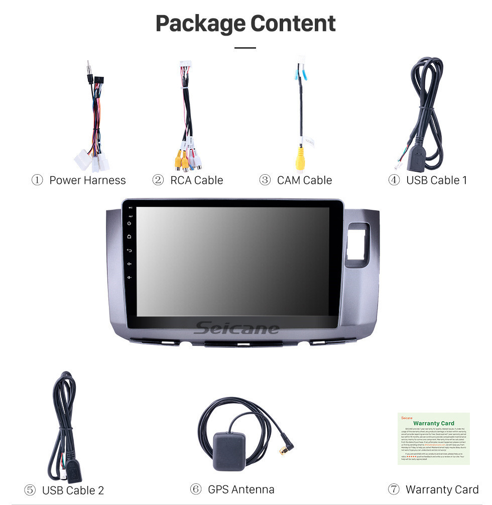 Seicane 10,1-дюймовый Android 10.0 GPS навигационное радио для 2010 Perodua Alza с сенсорным экраном HD Bluetooth USB WIFI AUX с поддержкой Carplay SWC TPMS