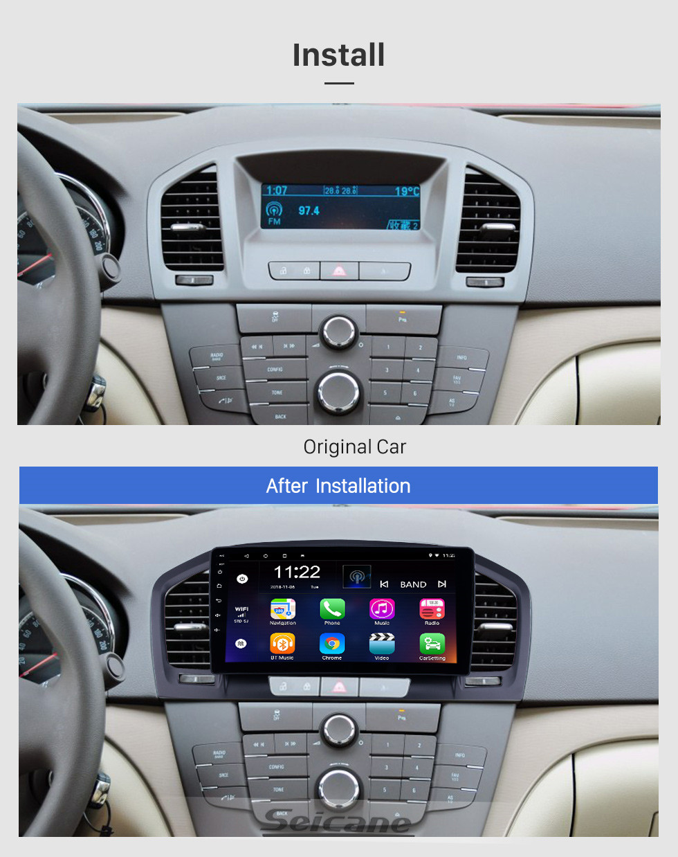 2+64G Android Autoradio für Buick Regal 2009-2013 und für Opel Insignia  2008-2013, 9 Zoll Touchscreen Radio mit Carplay＆Andrioid Auto -  WiFi/GPS/BT/EQ/SWC+Rückfahrkamera＆Mikrofon: : Elektronik & Foto