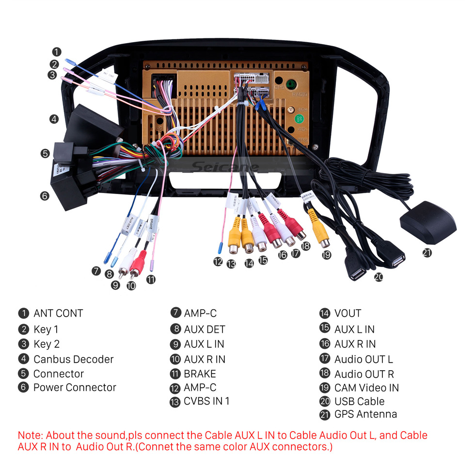 Seicane HD Touchscreen de 9 polegada Android 10.0 GPS Navegação Rádio para 2009-2013 Buick Regal com suporte de AUX Bluetooth Carplay Volante Controle