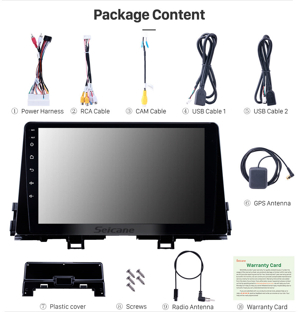 Seicane 2016 Kia Morning Android 10.0 HD Pantalla táctil 9 pulgadas Unidad principal Bluetooth Radio de navegación GPS con soporte AUX WIFI DVR SWC Carplay Seicane 2016 Kia Morning Android 10.0 HD Pantalla táctil 9 pulgadas Unidad principal Bluetooth Radio de navegación GPS con soporte AUX WIFI DVR SWC Carplay