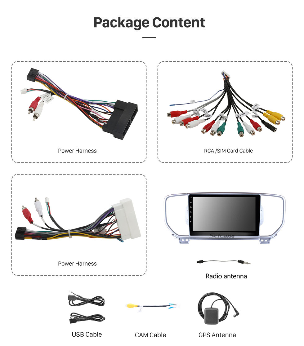 Seicane 9 inch HD Touchscreen Android 10.0 Radio for 2016 2017 KIA KX5 2018 Kia Sportage with GPS Sat Nav Bluetooth Aux USB WIFI Mirror Link 1080P video