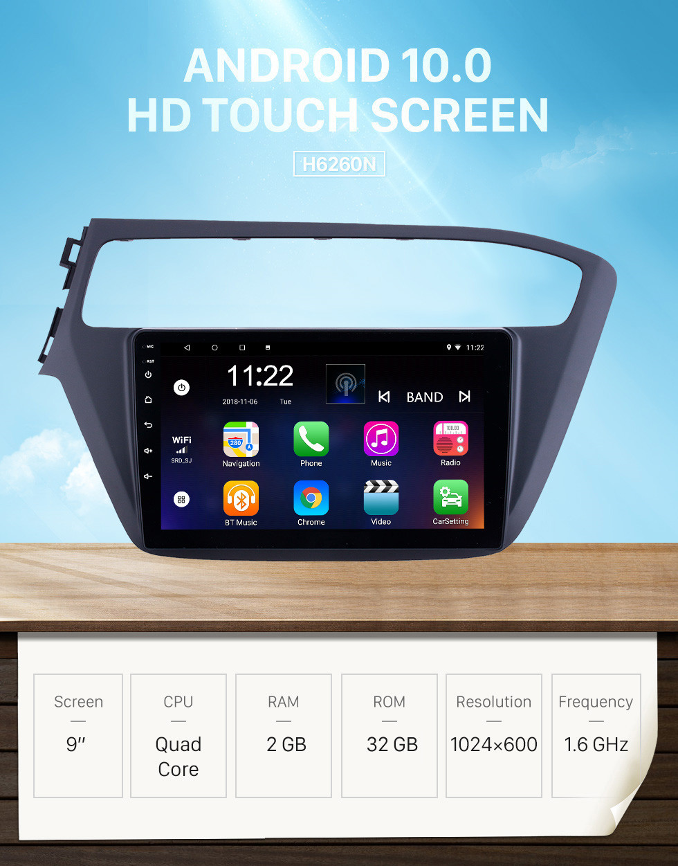 Seicane 2018-2019 Hyundai i20 LHD Android 10.0 Pantalla táctil de 9 pulgadas Unidad principal Bluetooth Navegación GPS Radio con soporte AUX WIFI OBD2 DVR SWC Carplay Seicane 2018-2019 Hyundai i20 LHD Android 10.0 Pantalla táctil de 9 pulgadas Unidad principal Bluetooth Navegación GPS Radio con soporte AUX WIFI OBD2 DVR SWC Carplay
