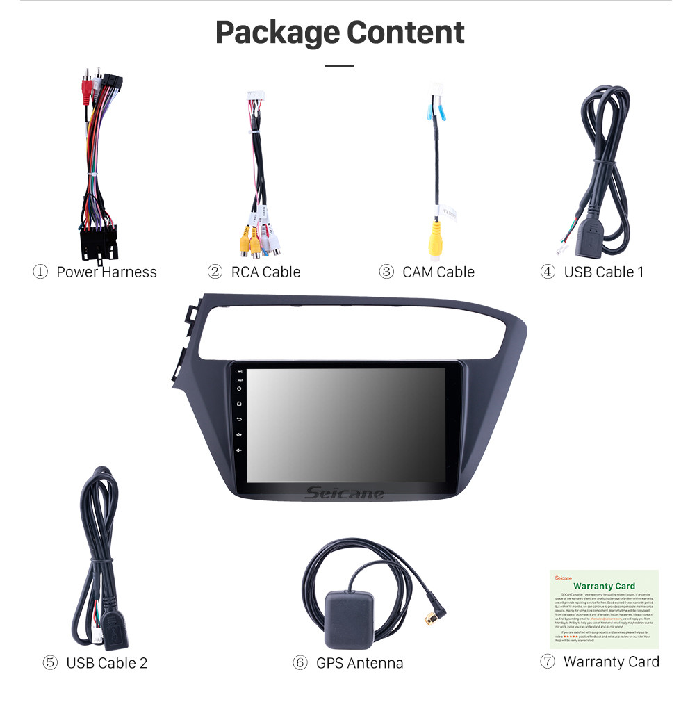 Seicane 2018-2019 Hyundai i20 LHD Android 10.0 Touchscreen 9 inch Head Unit Bluetooth GPS Navigation Radio with AUX WIFI support OBD2 DVR SWC Carplay Seicane 2018-2019 Hyundai i20 LHD Android 10.0 Touchscreen 9 inch Head Unit Bluetooth GPS Navigation Radio with AUX WIFI support OBD2 DVR SWC Carplay