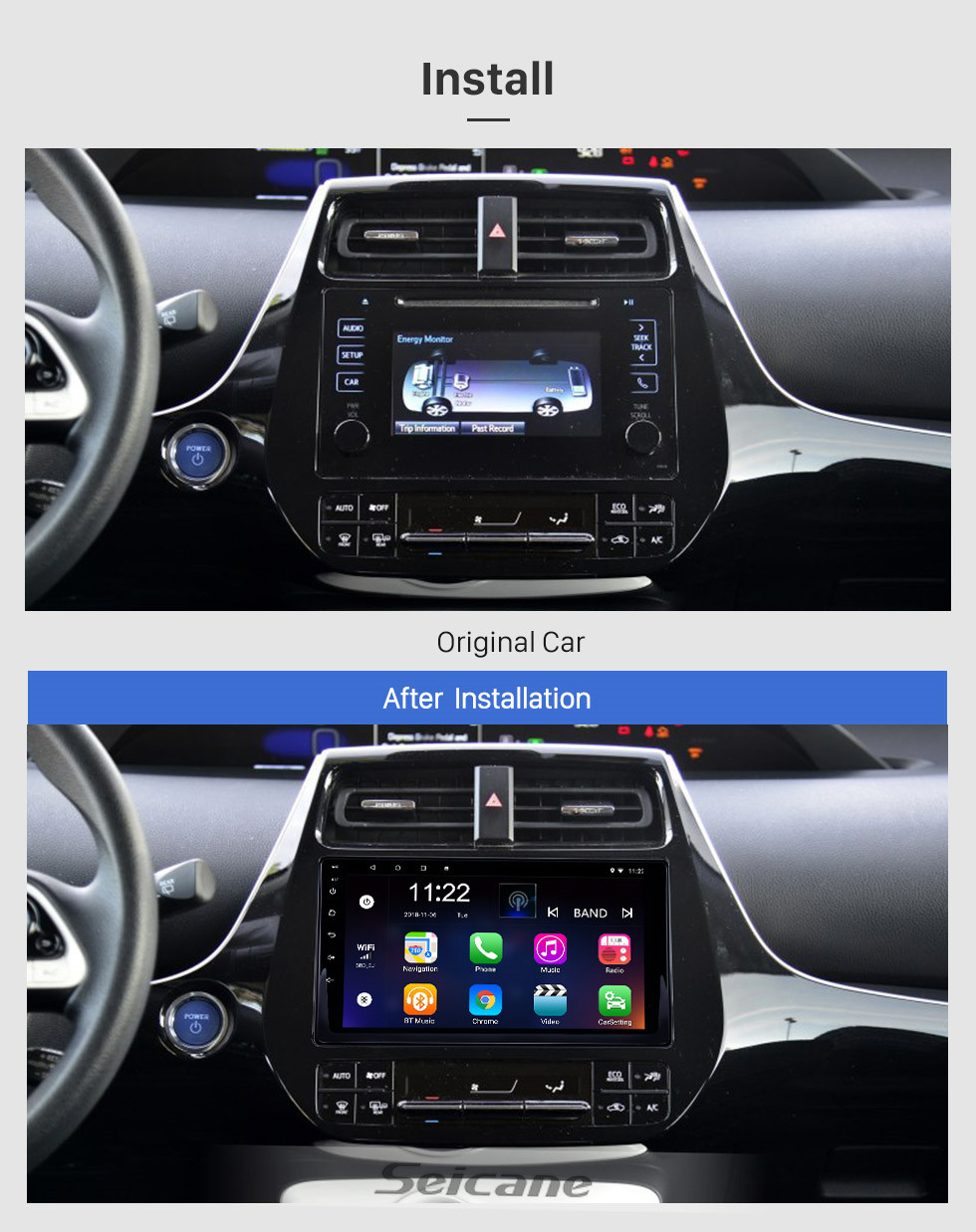 Seicane 9 inch Android 13.0 For 2016 Toyota Prius Stereo GPS navigation system with Bluetooth OBD2 DVR HD touch Screen Rearview Camera Seicane 9 inch Android 13.0 For 2016 Toyota Prius Stereo GPS navigation system with Bluetooth OBD2 DVR HD touch Screen Rearview Camera
