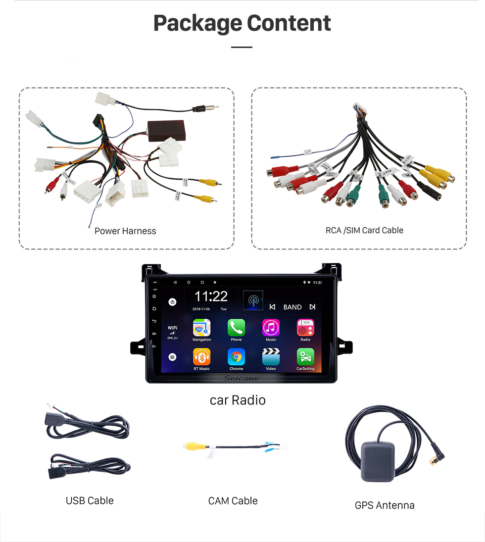 Seicane 9 pouces Android 13.0 Radio pour 2016 Toyota Prius Bluetooth WIFI HD à écran tactile GPS Navigation support Carplay DVR caméra de recul Seicane 9 pouces Android 13.0 Radio pour 2016 Toyota Prius Bluetooth WIFI HD à écran tactile GPS Navigation support Carplay DVR caméra de recul
