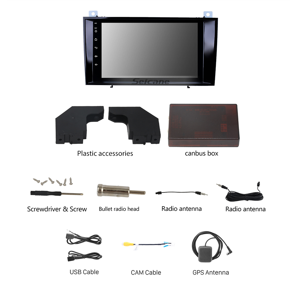 Seicane Android 13.0 de 8 polegadas para 2000 2001 2002-2011 Mercedes Benz CLS SLK Sistema de navegação GPS estéreo com tela sensível ao toque Bluetooth com suporte para câmera retrovisora Seicane Android 13.0 de 8 polegadas para 2000 2001 2002-2011 Mercedes Benz CLS SLK Sistema de navegação GPS estéreo com tela sensível ao toque Bluetooth com suporte para câmera retrovisora