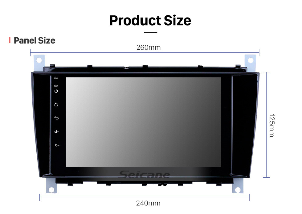 Seicane Radio de navigation GPS Android 12.0 de 8 pouces pour 2004 Mercedes Benz C 2006 Mercedes Benz GLK AMG avec prise en charge de l&amp;amp;#39;écran tactile Bluetooth WiFi Carplay DVR