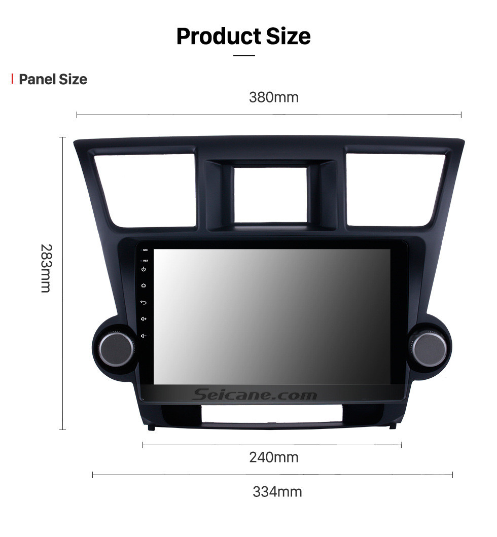 Seicane 10,1 pouces Android 10,0 dans le tableau de bord Système de navigation GPS Bluetooth pour 2014 2015 Toyota Highlander avec écran tactile HD 1024 * 600 Radio WiFi 3G Lien miroir RDS Lien miroir OBD2 Caméra de recul AUX USB SD Commande au volant