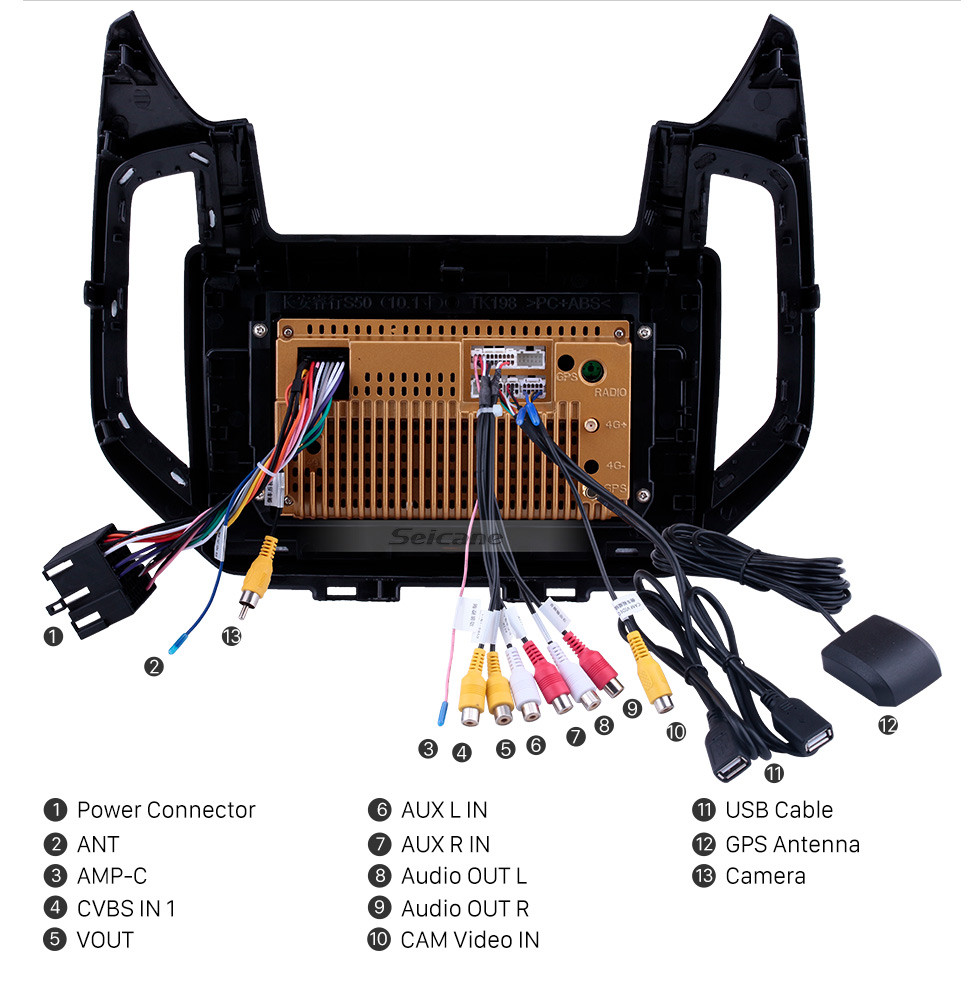 Seicane 10.1 pulgadas Android 10.0 Radio de navegación GPS para 2017-2019 Changan Ruixing con pantalla táctil HD Bluetooth USB AUX soporte Carplay SWC TPMS