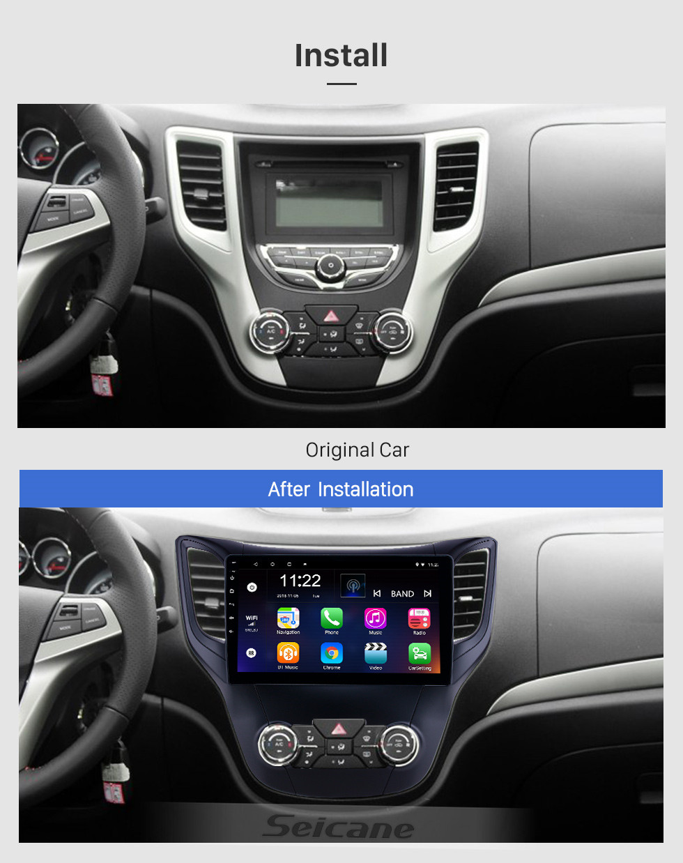 Seicane 10,1 pouces Android 10.0 2012-2016 Radio de navigation Changan CS35 avec Bluetooth HD à écran tactile WIFI Support musique Carplay Digital TV