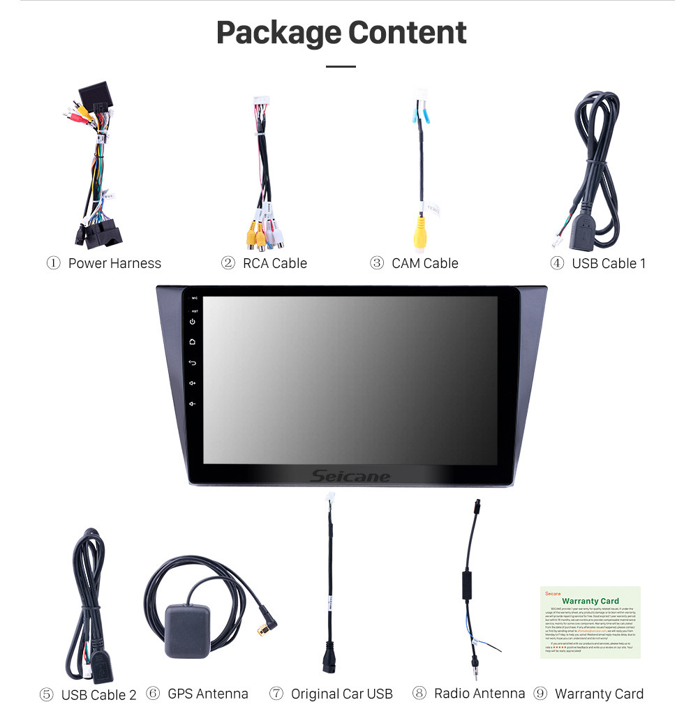 Seicane 10.1 pulgadas Android 10.0 Radio de navegación GPS para 2016-2018 VW Volkswagen Bora con pantalla táctil de alta definición Bluetooth WIFI compatible con Carplay SWC