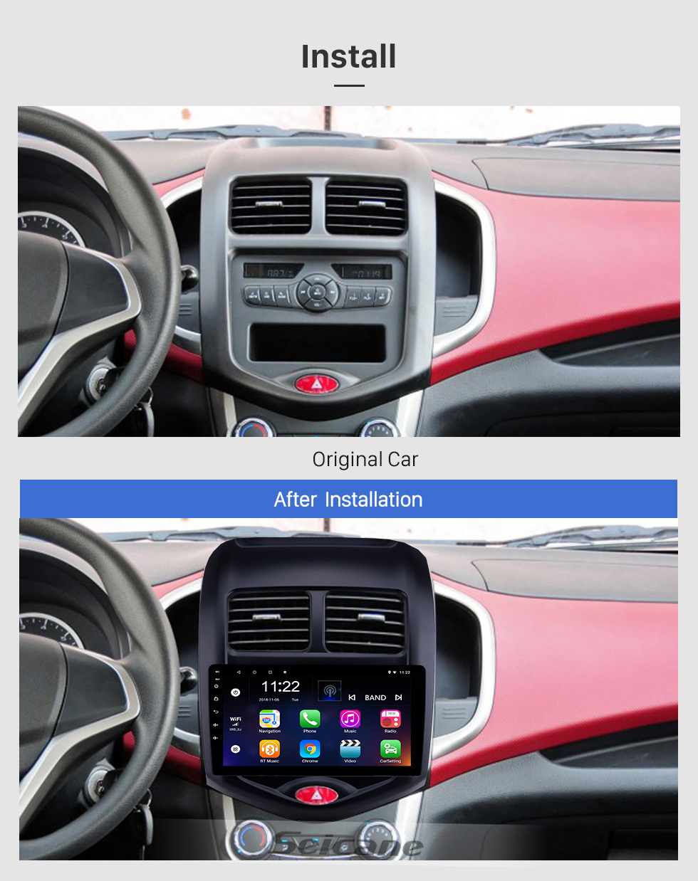 Seicane OEM 9 polegada Android 10.0 Rádio para 2014-2018 Changan Benni Bluetooth WI-FI HD Touchscreen Suporte de Navegação GPS Carplay DVR câmera Traseira